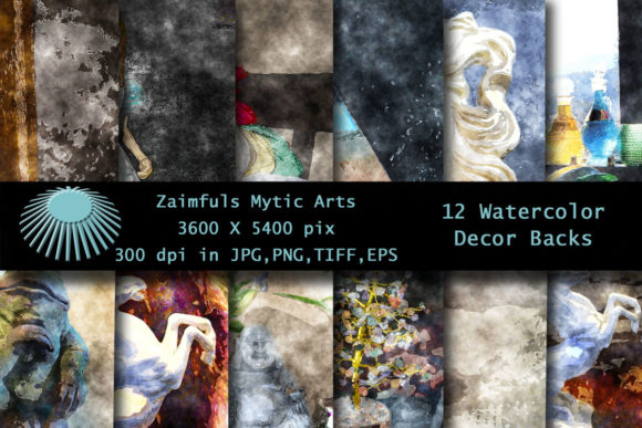 12 Watercolor Decor Backs: Soft Illustrations for Blogs