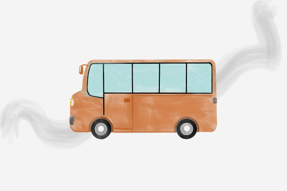 Beautiful Watercolor Bus Design and Illustrations