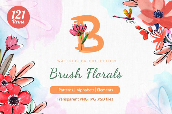 Brush Florals Watercolor: Organic Illustrations for Brands