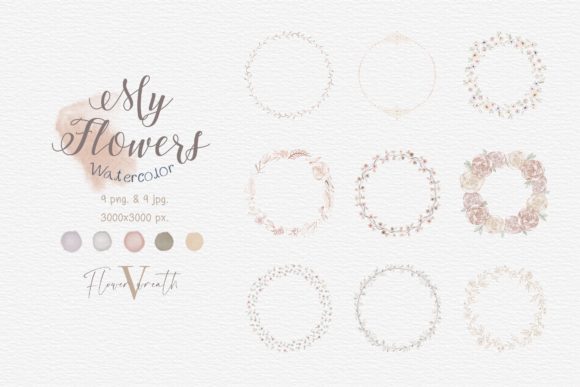 My Flowers Wreath Watercolor Illustrations