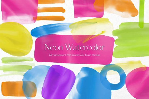 Neon Watercolour Brush Strokes