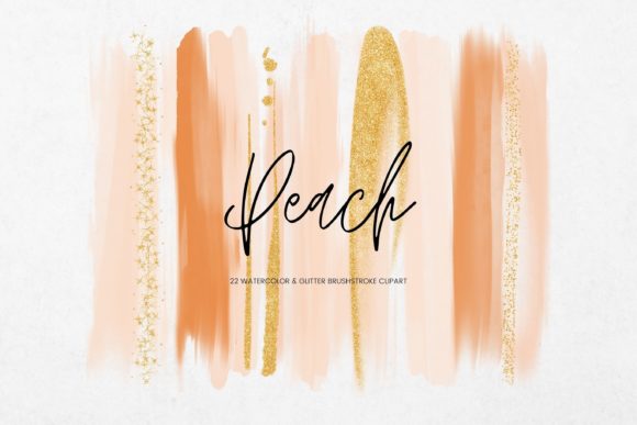 Orange Watercolour Brush Stroke Illustrations