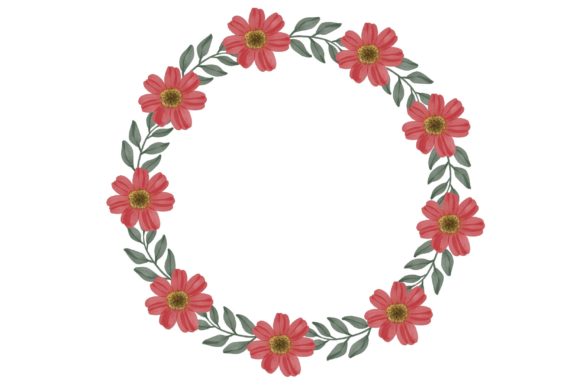 Red Floral Watercolor Frame