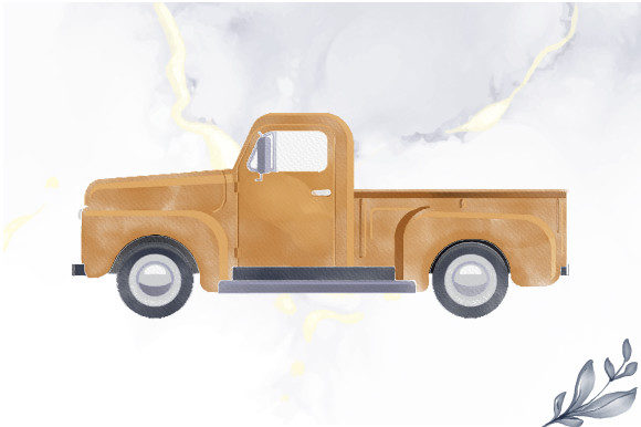 Review: Beautiful Watercolor Vintage Truck for Embroidery