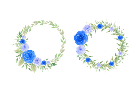 Set Blue Flowers Wreath Watercolor: A Crafter's Review of Illustrations