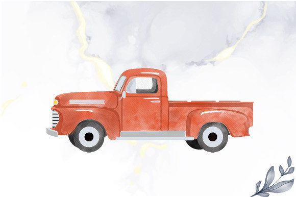 Watercolor Classic Truck Design: Top Illustrations