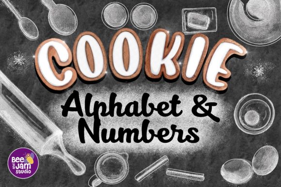 Watercolor Cookie Alphabet Numbers Illustrations
