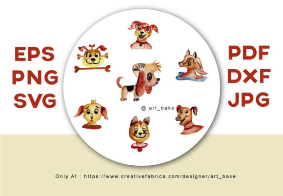 Watercolor Dog Set - Puppies Illustrations