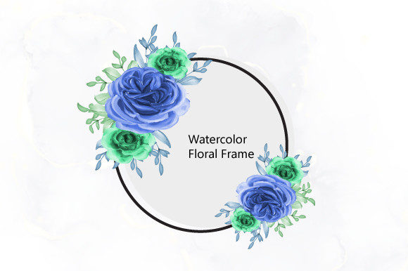 Watercolor Floral Frame and Illustrations