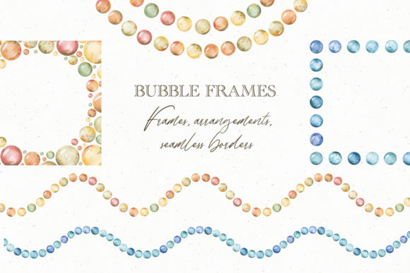 Watercolor Frames with Bubbles