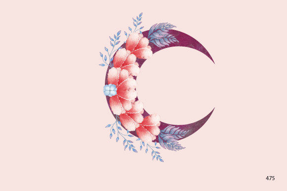 Watercolor Hand Painted Floral Moon 475 Review
