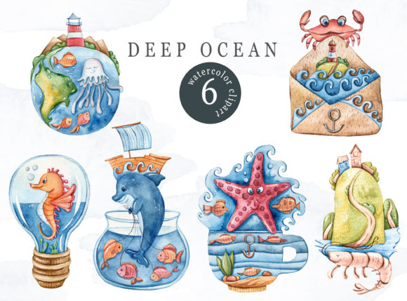 Watercolor Nautical Sublimation – 6 Png