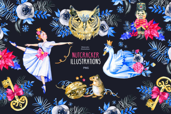 Watercolor Nutcracker Illustrations