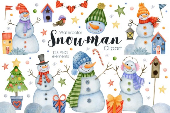Watercolor Snowman Clipart: Fresh Illustrations for Blogs
