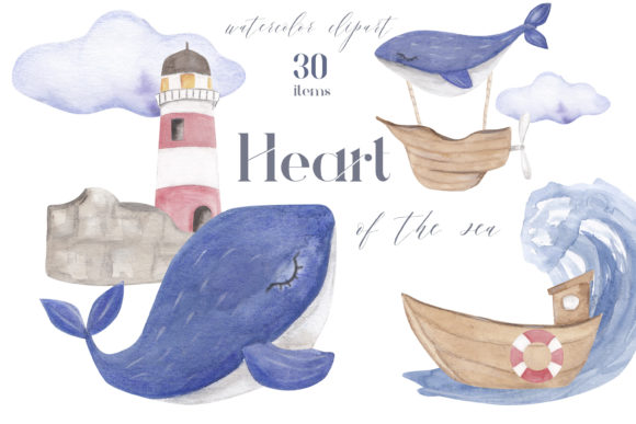 Watercolor Underwater Clipart Png, Whale Illustrations