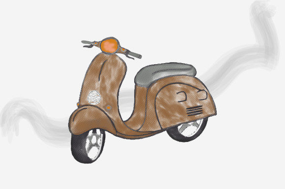 Watercolor Vintage Scooter Design and Illustrations