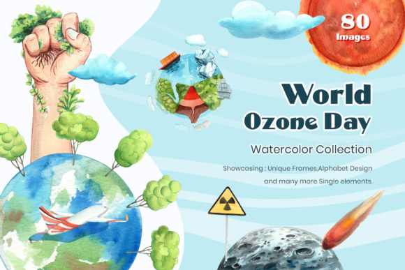 World Ozone Day Watercolor Illustrations