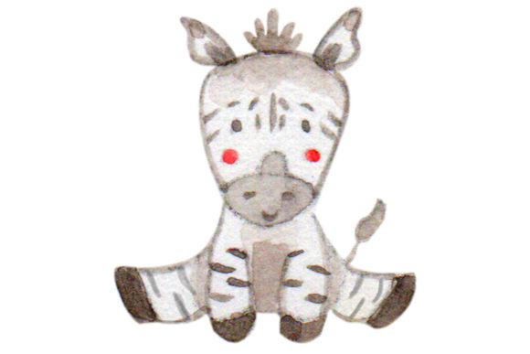Zebra Animal Watercolor Woodland Clipart and Illustrations